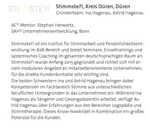 Stimmste?! in der Broschüre zur Prämierung